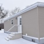 Modular Home exterior on snowy landscape